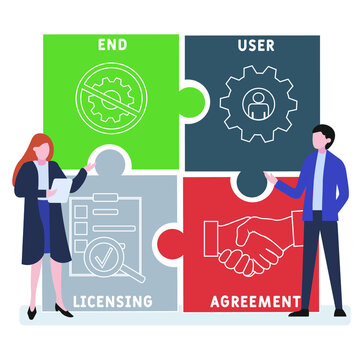 EULA - End User Licensing Agreement acronym. business concept background. vector illustration concept with keywords and icons. lettering illustration with icons for web banner, flyer, landing pag