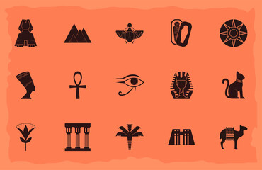 ancient egypt icon set
