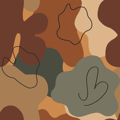 Vector seamless pattern of abstract shapes and textures in boho colors