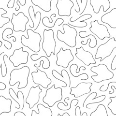 Vector seamless pattern with line abstract shapes