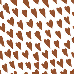 Vector seamless pattern with red hearts on a light background