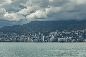 view of the city from the sea Acapulco mexico