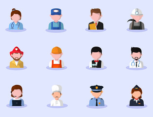icon set people professions