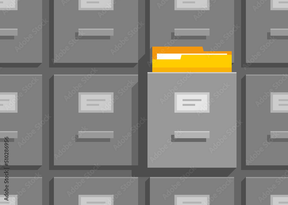 Fototapete seamless pattern with filing cabinets. office document file organisation. flat style