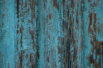 Old plank wooden wall background. The texture of old wood. Weathered piece of wood.