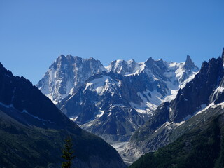 Montagne abrupte secteur Chamonix, Alpes, avec neige roc, pic, glacier