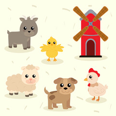 Fototapeta premium icons farm animals