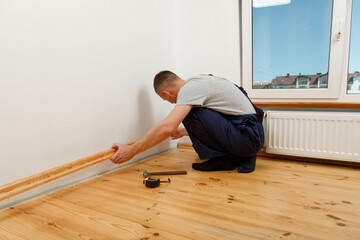 To make repairs. Installing a new skirting board.