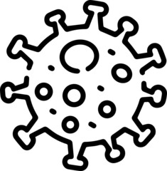 Simple virus drawing icon. bacterias vector icon isolated. Virus, bacteria, microbes icon. Set vector bacteria sign in flat style