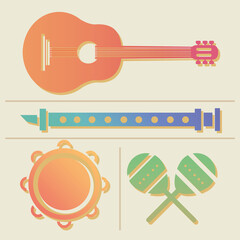 set of musical instruments