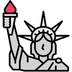 Statue of Liberty icon,  Fourth of July related vector