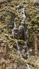 Mini Waterfall down rocky cliff - Apurimac Peru