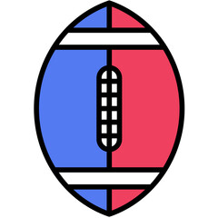 Rugby ball icon,  Fourth of July related vector