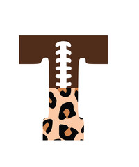 Football Font SVG png, half leopard football font letters alphabet and numbers svg png, Stitched Letters and Numbers, Gridiron Alphabet SVG
