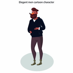 Elegant men icons colored cartoon character sketch