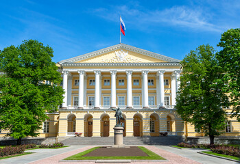 Fototapeta na wymiar Saint-Petersburg, Russia - june 2022: administration building (Smolny institute) in St. Petersburg