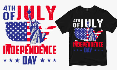 Fototapeta premium Happy 4th July -Independence Day Tshirt