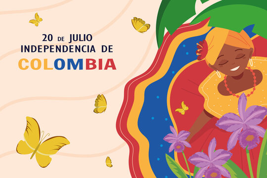 independence of Colombia banner - Powered by Adobe
