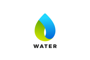 Water Droplet Logo Design Abstract Drop Vector Template. Eco Drink Green Energy Logotype Concept Icon.