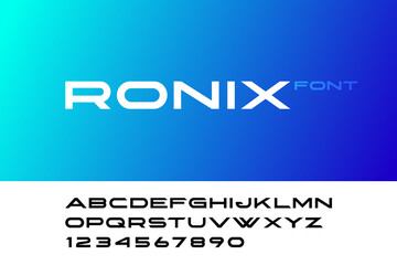 Modern Technology Font Vector Design Style.