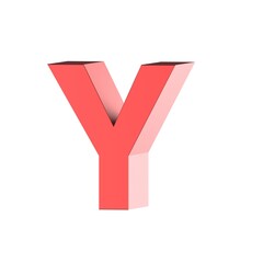 3D render red letter Y