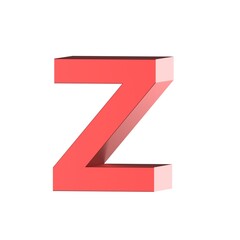3D render red letter Z
