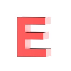 3D render red letter E