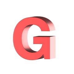 3D render red letter G