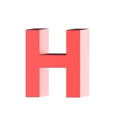 3D render red letter H