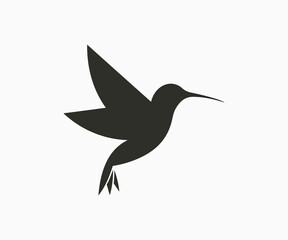 Silhouette bird icon. Hummingbird icon vector. Hummingbird sign symbol. Bird symbol