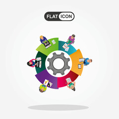 Fototapeta premium Flat design concepts for business analysis and planning, consulting, team work, project management, financial report and strategy. 