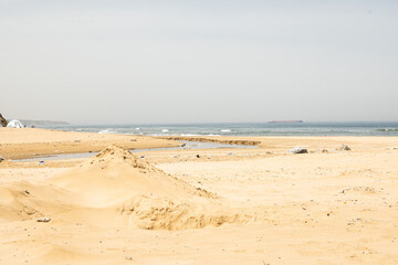 Fototapeta na wymiar Sandy beach on the black sea
