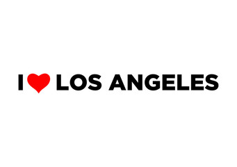 I Love los angeles typography with red heart. Love los angeles lettering.