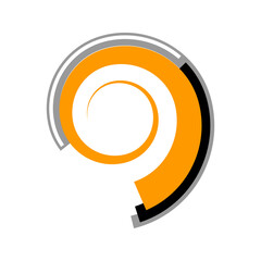 Spiral design element. Abstract icon.