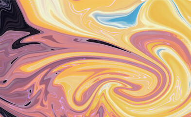 Iridescent abstract liquid marbled background texture.