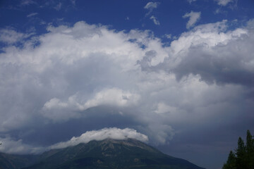 clouds over the mountains