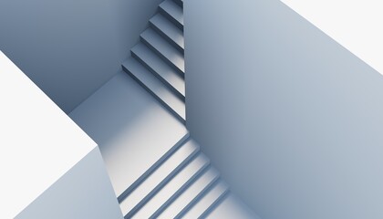 Abstract staircase in the corridor. 3d render