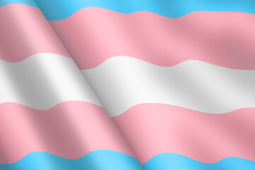 Trans gender waving flag 3d illustration wind ripple
