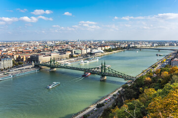 Liberty Bridge or Freedom Bridge in Budapest, Hungary