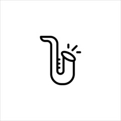 Saxophone vector icon isolated on white background. Wind instrument icon. Music jazz vector illustration