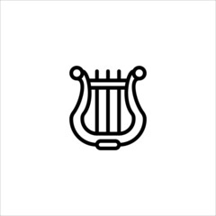 Harp vector icon. Beautiful luxury classic lyre mini harp vector icon flat illustration design isolated background. Symbol, logo illustration. Vector graphics