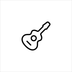 Guitar icon. Acoustic, Electric, Bass Types of Guitar Vector icon. Musical instrument symbol isolated on white background. Symbol, logo illustration.