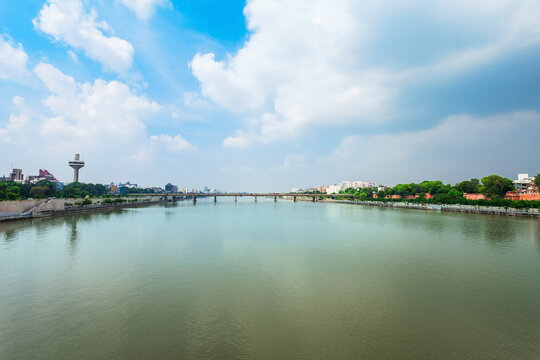 Sabarmati Riverfront Aerial View, Ahmedabad