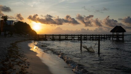 Fototapeta premium sunrise over pier