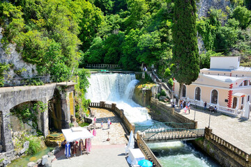 NEW ATHOS, ABKHAZIA - JUNE 20, 2017: The centre of New Athos city