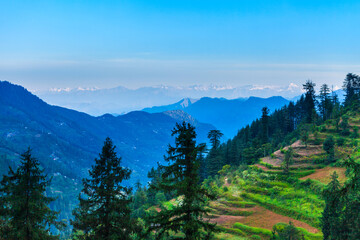 Himalaya mountains panoramic landscape, India