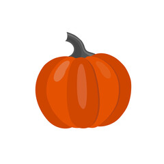 Orange pumpkin, flat style vector illustration isolated on white background