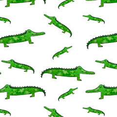 Naklejka premium crocodile character pattern