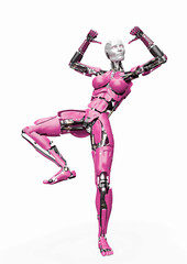 amazing robot is doing a hiphop dance with style