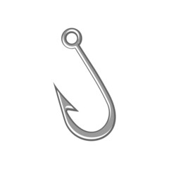 Vector icon object fishing hook. Stock Image metal fishing hook
